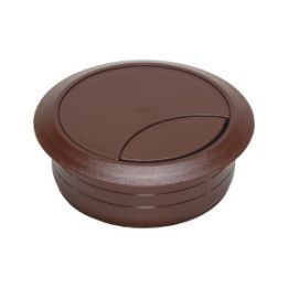 Round cable passage in two parts - AY-CABLEOUTLET-WRITDSK-BROWN-D60MM