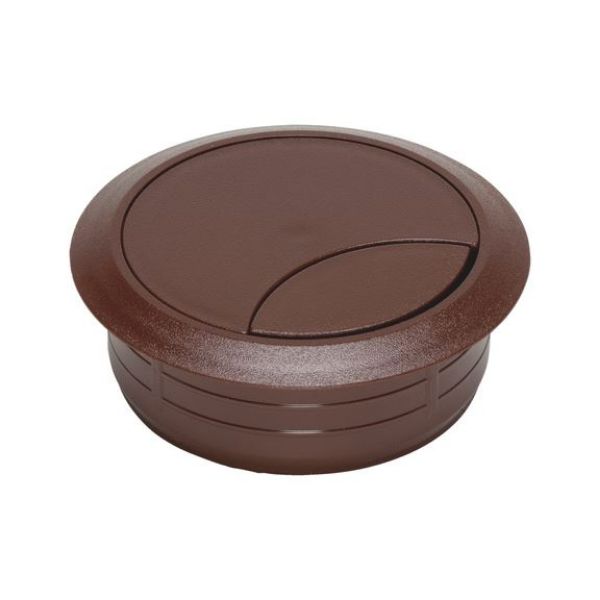 Round cable passage in two parts - AY-CABLEOUTLET-WRITDSK-BROWN-D60MM