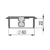 Round cable passage in two parts - AY-CABLEOUTLET-WRITDSK-BLACK-D60MM