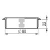 Round cable passage in two parts - AY-CABLEOUTLET-WRITDSK-LIGHTGREY-D80MM