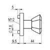 Door handle ZD 44 - DH-ZD-44-ROS-CK-(NI)-MATT-BLACK