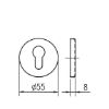 Stainless steel security rosette - SDF-A2-ROS-CC-14-MATT