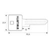 Blank key for bearing cylinder NP - AY-KEYBLANK-PRFLCYL-NP6-BEARCYL