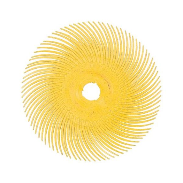 Radial bristle disc - BRISTLEDISC-RADIA-YELLOW-G80-D75