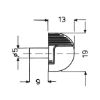 Variable glass shelf support - SHLFSPRT-INSERT-GLSFLR-FUSE-ZD-(NI)-6/10