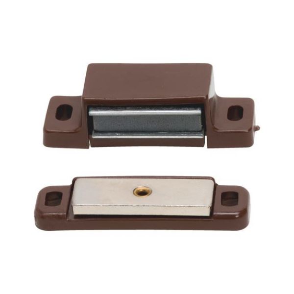 Screw-on magnet snap catch - CLSR-MAGN-PLA-SCREWON-6KG-BROWN