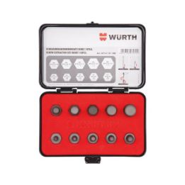 Screw extractor set, short, 10 pcs. - EXTRIN-SCR-SHORT-KIT-10PCS