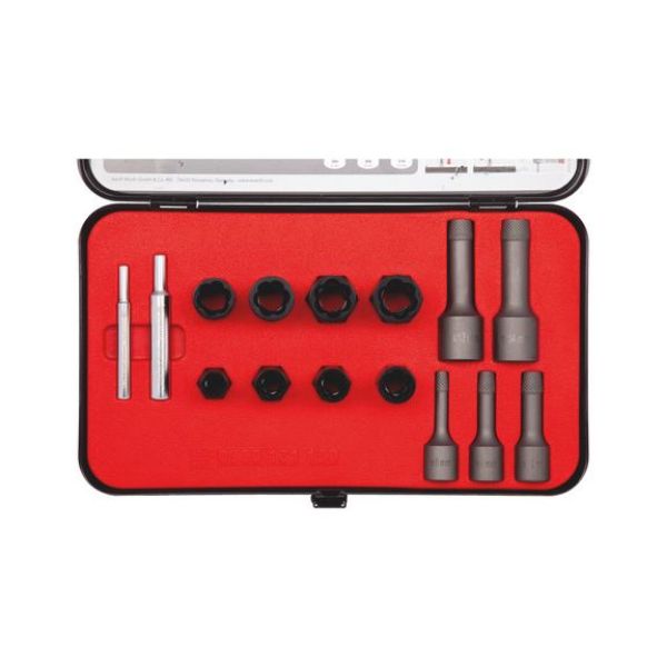 Picture for category Screw extractor and spiral socket set 15pieces