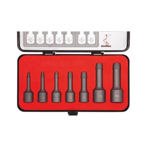 Picture for category Screw extractor assortment, long, 7pieces