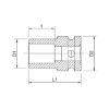 1/2 inch impact socket wrench insert - IMPSKTWRNCH-1/2IN-HEX-SHORT-WS32