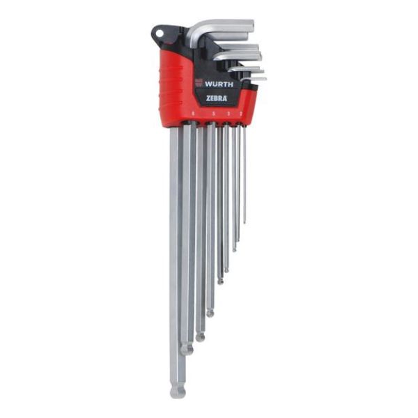 Allen key set, hexagon socket - ALLENKEY-SET-BALLHD-(1,5-10)-9PCS
