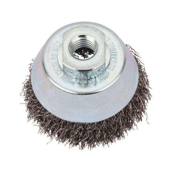 Cup brush made from wavy steel wire - CPBRSH-AG-WAVED-ST-D60MM