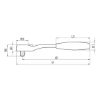1/4 inch lever reversible ratchet, dust-protected - LEVRTCH-1/4IN-136MM