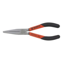 Flat nose pliers DIN ISO 5745 - FLPLRS-(LONG-JAWS)-BLACK/RED-L160MM