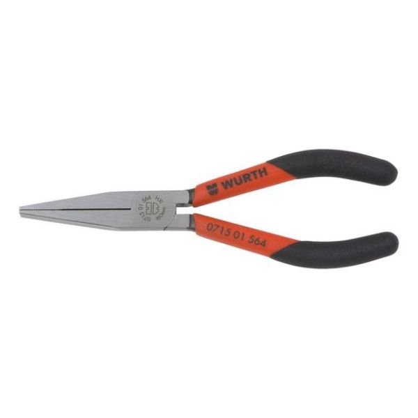 Flat nose pliers DIN ISO 5745 - FLPLRS-(LONG-JAWS)-BLACK/RED-L160MM