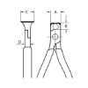 End cutting nippers - DBACTENDCTR-BLACK/RED-L160MM