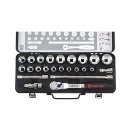 1/2 inch socket wrench assortment, dust-protected - SKTWRNCH-SET-1/2IN-EXHEX-24PCS