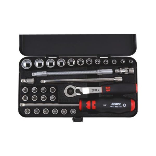 1/4 inch socket wrench assortment - SKTWRNCH-SET-1/4IN-EXHEX-32PCS
