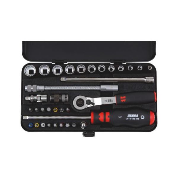 Picture for category 1/4 inch multi socket wrench assortment, 34 pcs.