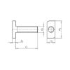 Hammer head bolt for mounting rail TYPE 28/15 - BLT-(T-HD)-A2/70-M8X30