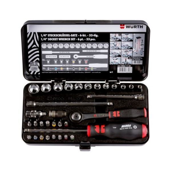 Picture for category 1/4 inch socket wrench assortment, 33 pcs.