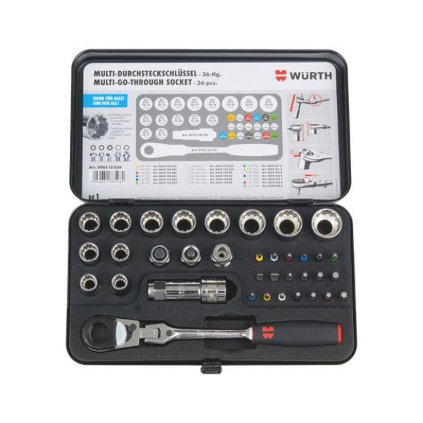 Picture for category Push-through socket wrench assortment 36 pcs.