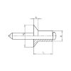 Blind rivet, open, with break mandrel and countersunk head - RIV-ISO15978-L-ALU/ST-(5,0-6,5)-4,0X10