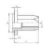 Rivet nut with round pan head and hexagon shank - NUT-RIV-MHD-HEX-(0,5-3,0)-(A2K)-14,5-M6