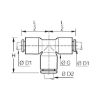 Plastic T-connector - QCKPLGCON-(T-CON)-PLA-D8MM