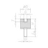 Rubber/metal buffer Type B - C2C - BUFR-RBR/MET-B-40X30-M8
