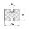 Rubber/metal buffer Type C - C2C - BUFR-RBR/MET-C-40X30-M8