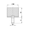 Rubber/metal buffer Type D - C2C - BUFR-RBR/MET-D-40X30-M8