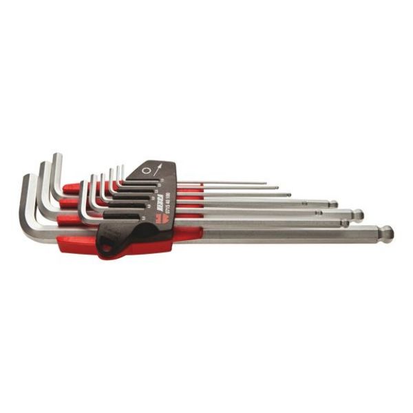 Allen key set, hexagon socket - ALLENKEY-SORT-BALLHD-(1,5-10)-9PCS