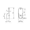 Cupboard rail support, oval - CLTHRL-BEAR-ZD-OVAL-(NP)