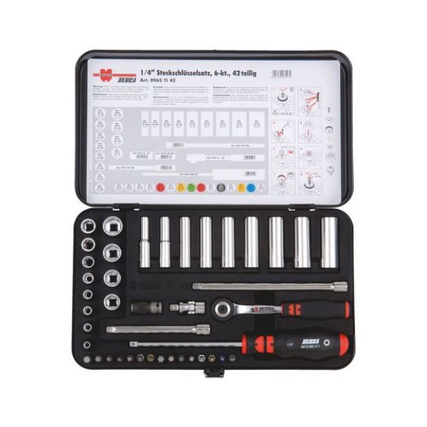 1/4 inch socket wrench assortment - SKTWRNCH-SET-1/4IN-42PCS