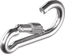 SPRING HOOK W/SAFETY NUT  10 X 100 mm, A4-m8004410100