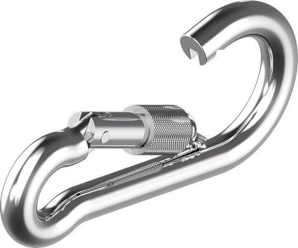 SPRING HOOK W/SAFETY NUT  10 X 100 mm, A4-m8004410100