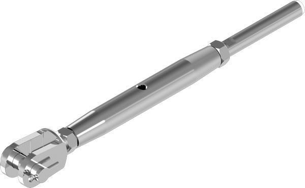 Shrd trnbckl stnlss stl A4 fork/wire cable terminal, Shroud turnbuckle fork/wire cable terminal, M827548, TURNBCKL-FRK/TRML-CLOS-WELDED-A4-D4