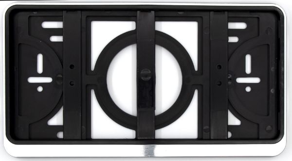 Number plate holder, compl.  QF-COMPL-PLT/STR-BRUSHED-SILVER-FINISH-305MM Japan/US-8263002
