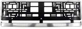 Number plate holder, compl. Classic QF-COMPL-PLT/STR-CARBON-520MM-BRUSHED-SILVER-FINISH-CLASSIC-8265202