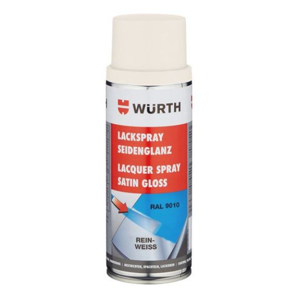 Paint spray, silk gloss - PNTSPR-R9010-PUREWHITE-SATINGLOSS-400ML