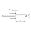 Blind rivet with soft claws and round pan head - RIV-FL-ALU/ST-(-/A2K)-(6-10)-4,8X16