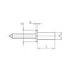 Closed-end blind rivet, round pan head - RIV-MHD-ALU/ST-(6,0-8,0)-4,8X13,0
