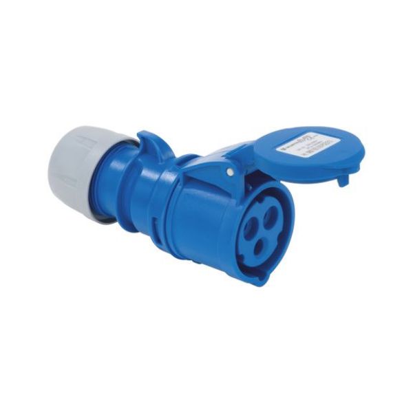CEE coupling 250 V/400 V, 6 H - CUPL-CEE-BLUE-3PIN-16A-250V-IP44