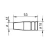 Gas nozzle MB 15 AK - NOZ-GAS-CONICAL-MB15