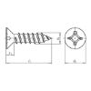 Countersunk tapping screw shape C with H recessed head - SCR-CS-DIN7982-C-H2-(A2K)-4,8X13