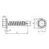 Combi hexagon tapping screw with captive washer - SCR-HEX-WSH15-C-WS8-(A2K)-4,8X19