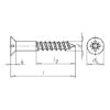 DIN 7997 plug screw Countersunk Phillips head - SCR-PLG-DIN7997-Z3-(A2K)-6X60