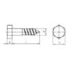 DIN 571 wood screw, blue coated Hexagon head - SCR-HEX-DIN571-WO-WS13-(A2K)-8X60