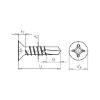 Drilling screw with countersunk head with H recessed head pias&lt;SUP&gt;&reg;&lt;/SUP&gt; - SCR-DBIT-CS-H2-(A3K)-4,8X38